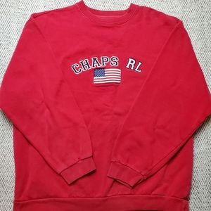 Chaps Ralph Lauren Flag USA Large Crewneck Sweater
